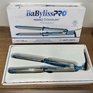 BaByliss PRO Nano Titanium PRIMA3000 Stainless Steel Flat Iron, 1 1/4”/32mm